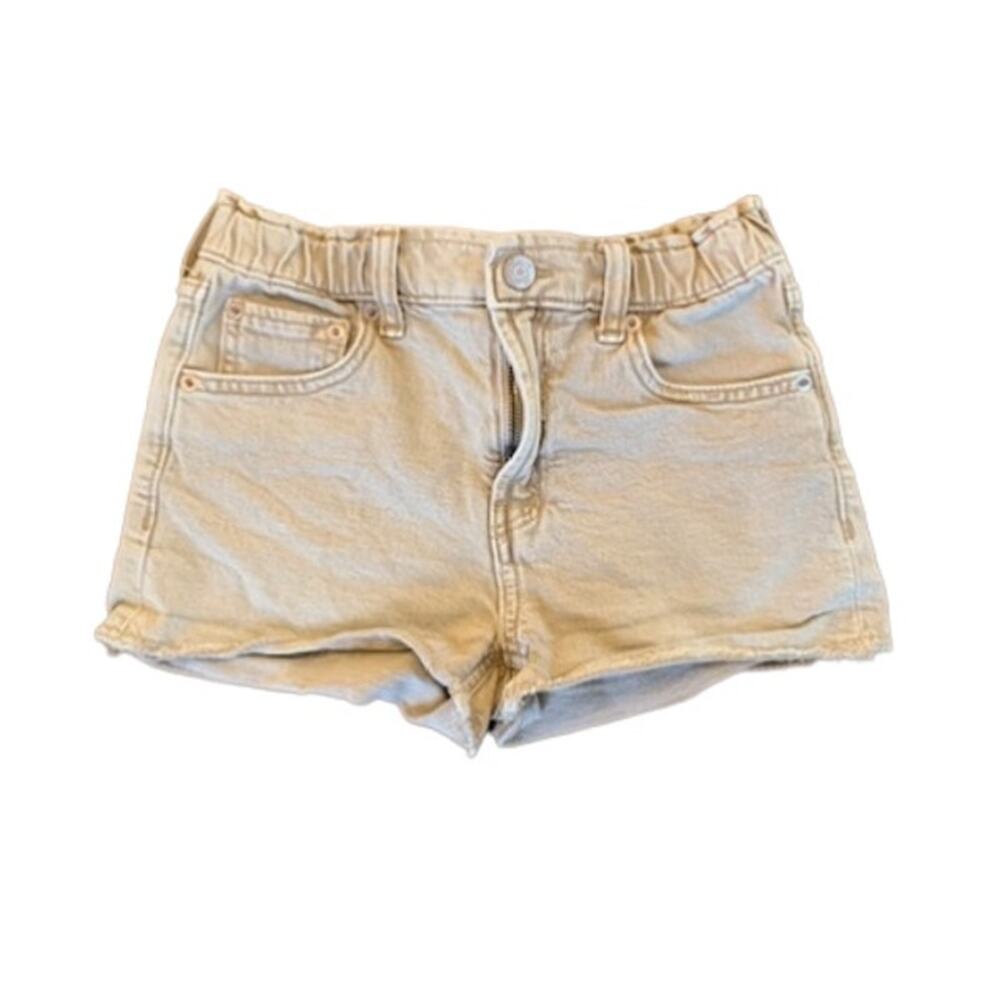 Gap-Girlfriend-High Rise-Jean Shorts-Stretch-Denim-Cotton-Khaki-Tan-Girls-8‎